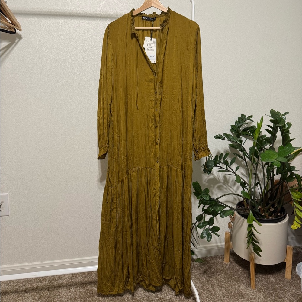 Zara Long-Sleeve Boho Maxi Dress